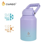CIVAGO（64oz/1900ml）Wide Mouth with Sport Lid Vacuum Insulated Tumbler Hot And Cold Drinking Water Bo