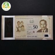 Uang Kuno Singapore 50 Dollar th 2015 Commemorative Polymer