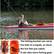Grneric Fishing Bucket, 6Gallon/8Gallon/10Gallon Foldable Bucket,Live Fish Container Multi-Functiona