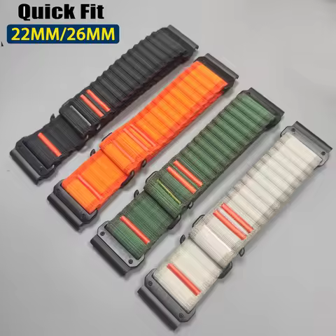 22mm 26mm Quickfit Nylon Watch Band for Garmin Epix Pro Gen 2 Strap for Garmin Fenix 9 9Pro Solar 8 