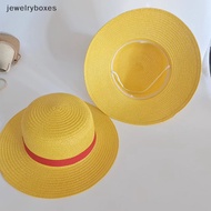 [jewelryboxes] Japanese Cartoon Anime One Piece Luffy Handmade Straw Hat Pirate Wheat Cap Comic-Con Cosplay Props Summer Outdoor Sun Hat Boutique
