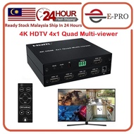 4k HDTV Quad Multi-viewer 1080P 60Hz 4 Channels Screen Split HDTVSeamless Switcher 4x1 Multiviewer for PS4 Camera Laptop