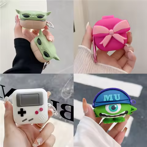 Cartoon 3D Earphone Case for Samsung Galaxy Buds Live / FE / Pro / 2 / 2 Pro Silicone Case Cute Earp