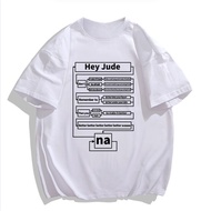 2025hey jude t-Shirt Men Women Beatles Beatles Lyrics Process Map Short-Sleeved Clothes heyjudenew23