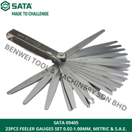 SATA 09405 23PCS FEELER GAUGES SET 0.02-1.00MM, METRIC & S.A.E. / SATA FEELER BLADE
