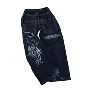 JNCO Jeans Pants Y2K Streetwear Harajuku Hip Hop Tiger Graphic Retro Baggy Jeans Men Women New Gothi