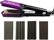 DSHOW Hair Crimper for Women with 4 Interchangeable Plates, Crimper Hair Iron Volumizing Flufft Hair