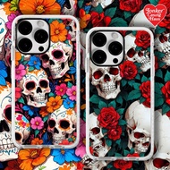 ROSE SKULL Neon Case Casing IP 11 until 16 PRO MAX