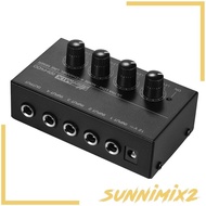 [Sunnimix2] 4 Channel Audio Mixer Portable Stereo Mixer for Bass Bars Outdoor
