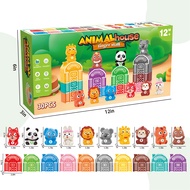 Farm Animal Matching House Montessori Toys For Toddler Rainbow Finger Puppet Number Cognition Color