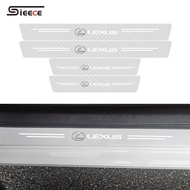 Sieece 4PCS Transparent Carbon Fiber Car Door Sill Protector Auto Threshold Strips Sticker Car Styling Stickers For Lexus IS250 UX200 ES250 ES300H IS300 IS350 IS300H RX270 NX200T