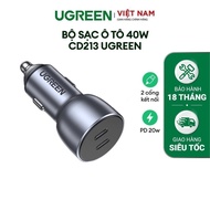 UGREEN 40W CD213 Car Charger| Car fast charger Type C PD 20W & PD 20W| 2 ports | 1 for 1 exchange.