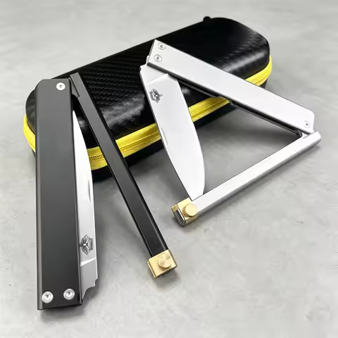 ATROPOS Trapper Folding Pocket Knife – Aluminum Handle D2 Steel Blade Compact Outdoor Camping Hiking
