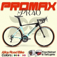 Promax Pr40 Alloy Aero Road Bike Outdoor Cycling Street Aluminum Roadbike With Free Helmet And Bike