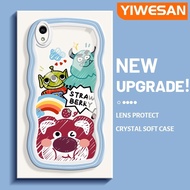 YIWESAN เคสสำหรับ VIVO Y1s เคส Y91C ลายการ์ตูนสตรอเบอร์รี่มอนสเตอร์สีสันสดใสเคสมือถือกันกระแทกแบบใสน