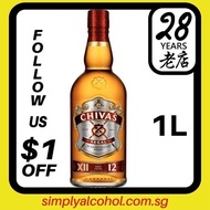1L Chivas Regal 12 Years Blended Scotch Whisky 1 Liter - No Box