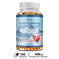 CoQ10-400mg-Softgels with PQQ BioPerine & Omega-3 Coenzyme Q10 Supplement for High-Absorption Powerf