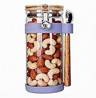 KKC Sealed Coffee Bean Storage Container with Scoop, Non-Slip Glass Food Storage Container With Lock