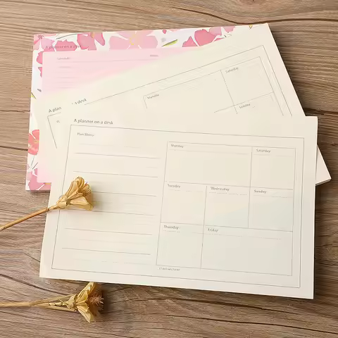 2pcs Creative Fresh Portable Schedule Planner, Tear‑off Blank Weekly Plan Notebook Memo Notepad for 