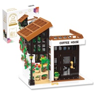 City Cafe Building Toy Set, Modular Coffee Shop Building Blocks Halloween Xmas Gift for Adult, Boy a