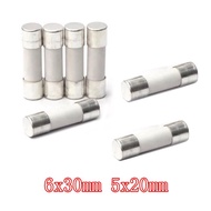 [Combo of 10] Ceramic fuse 1A/2A/3A/5A/8A/10A/15A/20A. 5x20mm 250V, 6x30mm 500V.