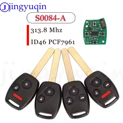Jingyuqin 2/3/4 Buttons Remote Fob N5F-S0084A 313.8MHz Id46 PCF7961 Chip Car Key For CIVIC STREAM Ac