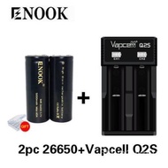 2pcs Enook 3.7V 26650(5000mah)/ With Q2S Charger