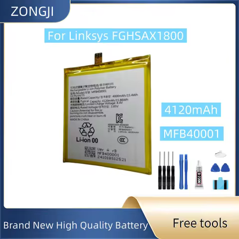 New Battery 4000mAh MFB400001 For Linksys FGHSAX1800 Batteries + Free Tools