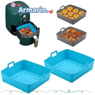 ARMARIO Air Fryer Liners, 9" Large Size Reusable Baking Tray,  Silicone with Handle Heat-Resistant A