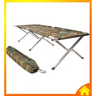 [OneHome] Portable Foldable Camping Bed Cot with Bag Camouflage Military Army Katil Lipat Kain Tebal