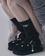 OTZ x Lofa 星星厚底勃肯鞋 黑色厚底鞋Black Star Embroidered Platform Shoes with Star Charm