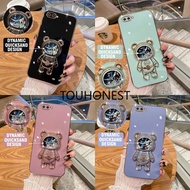 Casing Oppo R15 Pro Case Oppo R11 Case Oppo R11S Case Oppo R15X Case Oppo R17 Pro Case Oppo A52 Case Oppo A72 Case Oppo A92 Case Oppo K1 Cover Glitter Liquid Quicksand Astronaut Bracket Soft Phone Case