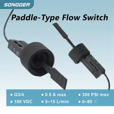 Paddle Type Flow Switch G3/4 Thread Inline Water Flow Sensor 3-30L/min for Water Heater Pump Control