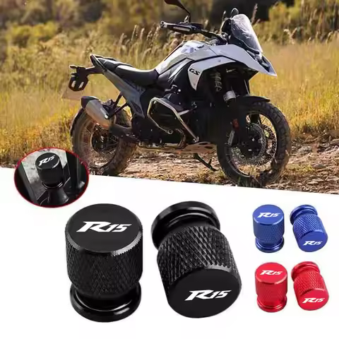 2PCS R15 Motorcycle Tyre Valve Caps Air Port Stem Cover CNC Aluminum Accessories for Yamaha YZF R15
