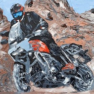 Harley Davidson Pan America Painting Motorcycle Original Art Motorbike Wall Art