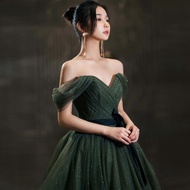 EAGLELY Covering The Belly 2024 Luxury High-End Elegant Banquet Long Evening Dress For Women Dinner Party Green Fairy Gown For Debut 18 Years Old Prom Ninang Civil Wedding