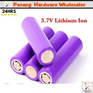 Purple Real 18650 3.7V Flat Head LITHIUM-ION Fan Torch Battery