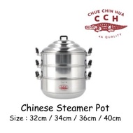 CCH Aluminium Steamer Pot 3 Layer Steam Pot / Periuk Kukus (32cm / 34cm / 36cm / 40cm)