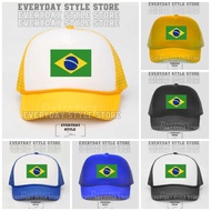 Brazil Mesh Trucker Hat Brazil Flag Hat/