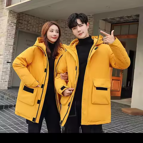 -30°C Down Jacket Men Long Winter Jacket Warm Hooded White Goose Down Coats Male Streetwear Overcoat