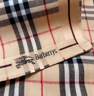 Burberry 復古手帕 口袋巾 棕色格紋 19 x 19 英吋