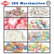 VANILLA WHITE LARGE MARSHMALLOW [1KG] MINI WHITE MARSHMALLOW / PINKY LOVE/ COLOURFUL TWIST MARSHMALL