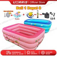 UORRIS 粉Buy 1 Get 8Jumbo Children's Swimming Pool 3 Rings Large Inflatable Family Swimming Pool Fami