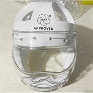 ⭐WKF Approved Helmet with Mask Headgear White Black Face Protector Nose Guards Taekwondo Training Co