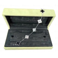 【Pawnable】 (Vca)Van Cleef Fankeyabao Alhambra Platinum Panda Stitching Clover Pork Belly Bracelet