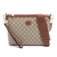 【二手】Gucci GUCCI 肩背包，G GG Supreme 互扣式雙G標誌 726833 米色/ブラウンPVC塗層帆布皮革互扣式雙G標誌 Supreme 斜挎包