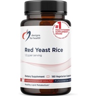 Designs for Health Red Yeast Rice Capsules - 1200mg (1.2g) Supplement to Support Cardiovascular Heal