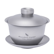 Boundless Voyage Double-Walled Titanium Teacup จีนแบบดั้งเดิมชามชา 100ml Kung Fu Gaiwan Anti-Scaldin