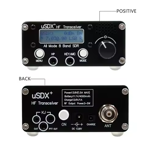 2025-3C USDR USDX+Plus V2 8-Band SDR Transceiver HF SSB QRP LCD with Display Speaker Microphone HF T