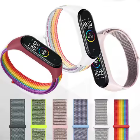 Strap For Amazfit Band 5 Nylon Strap Waterproof Soft Sport Bracelet Band For Mi Band 6 5 Strap Wrist